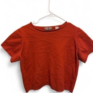 Kate Hill Rust Orange Merino Wool Sweater TShirt